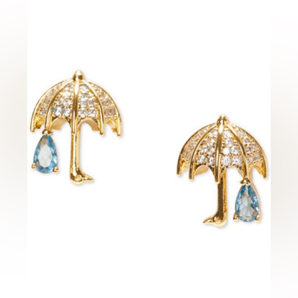 Kate Spade Rain or Shine Pave Umbrella Stud Earrings